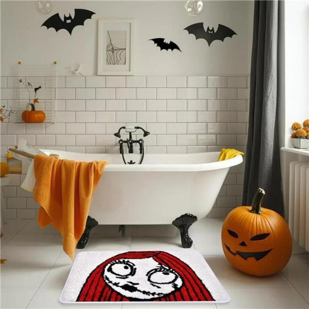 Nightmare Before Christmas Sally Bath Mat Halloween Non Slip Absorbent Rug Decor
